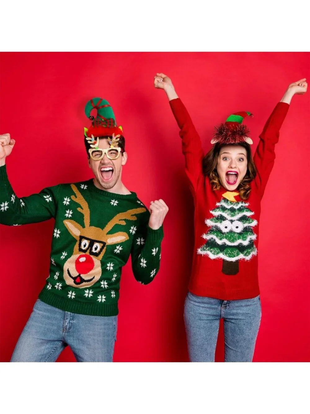 Festive 6-Pack Elf Headbands - Creative Christmas Costume Accessories for